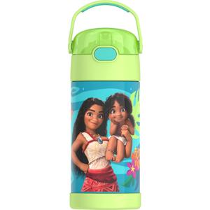 THERMOS FUNTAINER Water Bottle with Straw - 12 Ounce - Kids Stainless Steel Vacuum Insulated Water Bottle with Lid, Moana 2