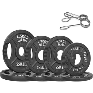 Fitvids 2 Inch Olympic Barbell Weight Plates Set, Barbell Weight Set for Home Gym Strength Training, Doublegrip Design 2INTHCLIPS-2X10-4 X 5-2X2.5 