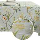 Rectangle Table Cloth,100% Waterproof Tablecloth Oil Proof Spill Proof Vinyl Table Cloth, Wipe Clean Plastic Table Cover for Dining, Camping, Indoor and Outdoor 52" x 70", Leaves