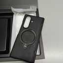 TORRAS 360 Spin Magnetic Stand for Galaxy Z Fold 7 Case, MIL-Grade Hinge Protection, Fit for Magsafe, 360 Kickstand & Ring Holder, Armor Hard Slim Case for Samsung Galaxy Z Fold 7, Black