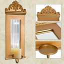 Candle Sconces Wall Decor Set of 2, Large Antique Gold Wall Candle Holder