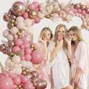 Blush Pink Metallic Gold Confetti Balloon Arch Kit 144 Pcs, 144 Count