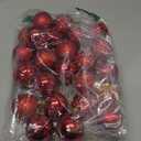 Lulu Home Christmas Ball Ornaments, 24 Ct 2.36" Pre-Strung Hanging Ornament Decorations, Xmas Shatterproof Plastic Balls for Holiday Party Wreath Garlands Trees, Red