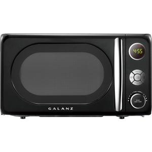 Galanz GLCMKA07BKR-07 Microwave Oven, LED Lighting, Pull Handle Design, Child Lock, Retro Black, 0.7 cu ft