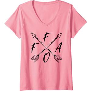 Womens FAFO F Around And Find Out Funny Vintage Sarcastic Boho Chic V-Neck T-Shirt (Small)