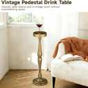 Small Drink Table, Drink Tables for Small Spaces Nightstand Bedroom Couch Chair Vintage Metal Decor, Drink Table Pedestal, Antique Tall Narrow Drink Stand (Classic-2)
