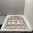 Arch Window Mirror, Rustic Farmhouse Cathedral 24X36 Inch Large Wood Pane, White Arched Decorative Accent