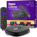 Roku Ultra - Ultimate Streaming Player - 4K Streaming Device for TV with HDR10+, Dolby Vision & Atmos - Bluetooth & Wi-Fi 6- Rechargeable Voice Remote Pro with Backlit Buttons - Free & Live TV