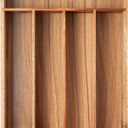 Besilord Silverware Organizer Kitchen Drawer Organizer Utensil Organizer Acacia Silverware Holder Cutlery Organizer in Drawer Flatware Organizer Tray(5 slots, Acacia