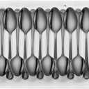 Stylish Stainless Steel Spoon Set 12 Pcs For Weddings, Parties, And Home Dining(Black)
