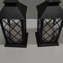 AFINETH 13.4" Lanterns Decorative Indoor, Black Lantern Decor with Timer Flickering Candle, Diamond-shaped Outdoor Lanterns, Waterproof Hanging Lantern for Patio, Porch, Entryway, Centerpieces, 2 Pack