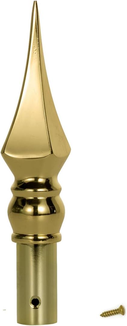 Gold Spear Flagpole Finial Topper for Indoor, Plastic Flag Pole Top Toppers Finials Head Ornament Replacement Screw for 1 inch Diameter Flagpoles