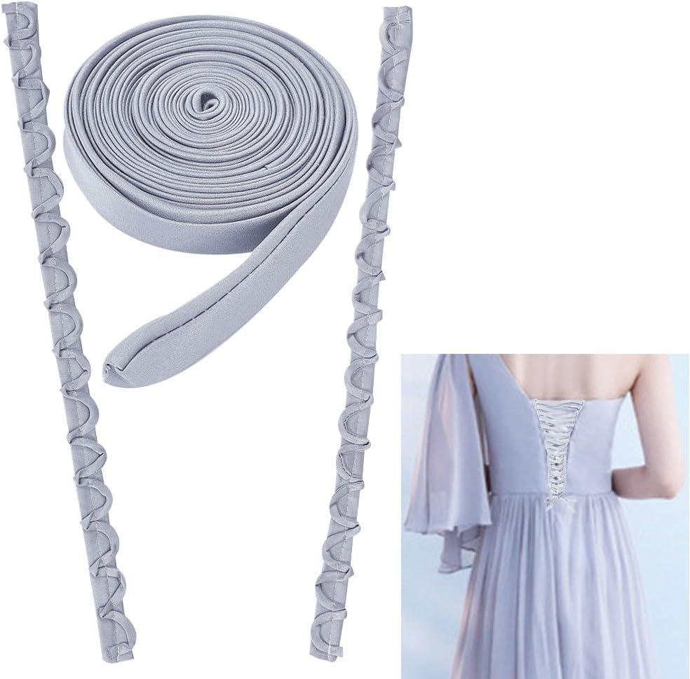 BENECREAT Silver Corset Back Kit, Adjustable Dress Lacing Set for Wedding & Prom Gowns, 3-Piece Zipper Replacement