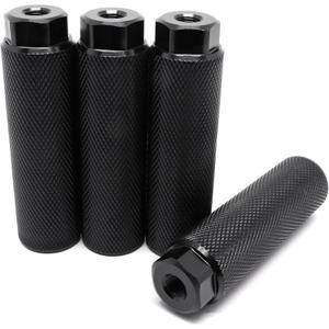 Bike Pegs for 3/8 inch Axles, Aluminum Alloy Anti-Skid Lead Foot Bicycle Pegs BMX Pegs for Mountain Bike Cycling Rear Stunt Pegs Black