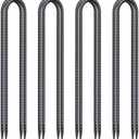 24 Inch Trampoline Stakes High Wind, 3/8 Inch Diameter Rebar Tent Anchors 8 Pack Heavy Duty U Stakes for Ground, Chain Link Fence, Swing Set, Soccer Goal (Black)