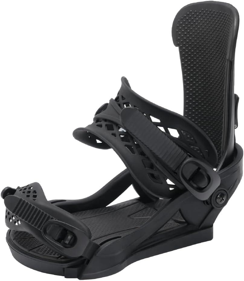 Snowboard Bindings Lightweight Snow Shoes Bindings Rear Entry Bindings for Men and Women Easy to Put on and Take Off (Large, Black)