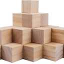 Tosnail 30 Pack 2 Inches Unfinished Wooden Cubes Wooden Blocks - Great for Crafts Making