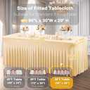 Shillance 6 Packs Champagne Spandex Tableclothes for 8 Foot Rectangle Table, Spandex Table Covers 8FT Stretch Table Skirts Wrinkle Free Fitted Table Cloth for Event, Wedding, Banquet & Parties, 96" x 30"