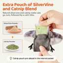 Potaroma Cat Toys 2 Pcs Flapping Sandpiper Pair-Mate, Lifelike Birds Chirp, Chargeable Touch Activated Kitten Fun Interactive Kitty Exercise with Catnip for All Breeds