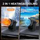 12V 150W Portable Car Heater with Quick-Start Heating, 360-Degree Rotary Defroster and Fast Demisting Cooling Air Purify,Small and portable