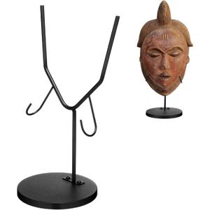 U Style Adjustable Metal Display Stand for Masks, Sculptures and Artifacts with Detachable Base for Egyptian, Roman, Greek, Pre Columbian Collectibles(1 Pcs,12 Inch Height)