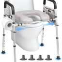 Heavy Duty Raised Toilet Seat 500lbs,Toilet Seat Risers for Seniors,Handicap Elevated Toilet Seat Adjusted Height & Width for Elderly, Pregnant, Fit Any Toilet (Oversize)