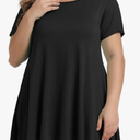 Philosophy Womens Short Sleeve Casual Loose Fit Flare Swing Tunic Tops Basic T-Shirt Plus Size XL