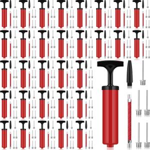 Fumete 100 Sets Ball Pump Bulk Air Pump for Sports Balls Include Needle Nozzle Extension Hose Portable Hand Inflation Kit for Basketball Soccer Football Balloon Back to School