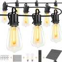 100FT Solar String Lights ourdoor Waterproof,Patio Lights Solar Powered with Remote,ST38 32 Vintage Edison Bulbs,Solar lights Outdoor Waterproof, Outside powered Hanging Lights for patio furniture set