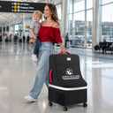 RAINSMORE Padded Car Seat Travel Bag for Airplane with Spinner Wheels, Large