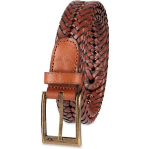 Dockers Men’s Leather Braided Fully Adjustable Belt  (32, Black Glazed)