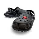 POPO PEA Girls Durable Roomy Sandals Little Big Kids Luminous Slip on Clogs Boys Children Pool Water Garden Swim Beach Slipper, Black, 10/ 11 (Runs 1 Size Large)