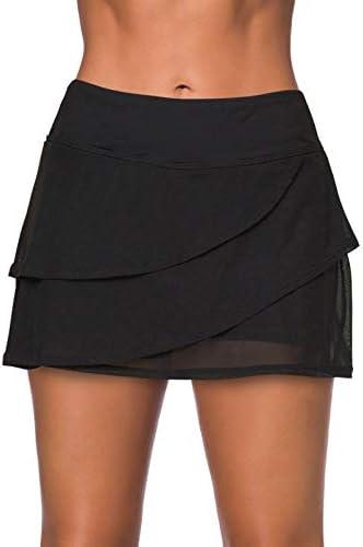 Aleumdr Women's Waistband Layered Swimdress Ruffle Swim Skirt Swimsuit Bottom, Size: M