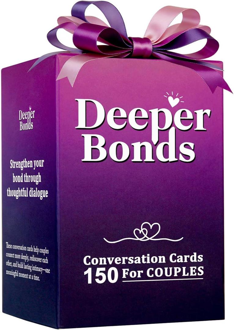 Couples Games for Adults – Romantic Date Night Conversation Starters, 150 Relationship Questions, Thoughtful Anniversary & Valentine’s Gift for Him Her, Wedding Gifts for Couple