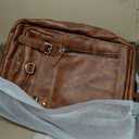 LANNSYNE Vintage Genuine Leather Backpack For Men Fits up to 15" Laptop Travel Hiking Rucksack