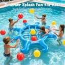 Pool Toys Game Set - Giant Inflatable Tic Tac Toe Pool Games for Adults KidsFun Pool Toys Pool Cornhole for 4-12, Family Pool Party Games with 10 Balls for Swimming Pool, Beach, Yards Outdoor