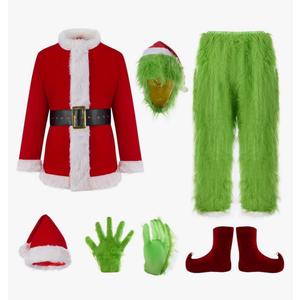 7PCS Christmas Costumes-Adult Furry Christmas Cosplay Costume Santa Outfit Sets