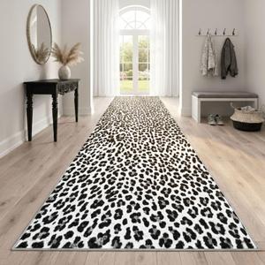 Ottomanson Leopard Print 2x6 Washable Hallway Runner Rug - Kitchen Area Rug Non-Slip Indoor Entryway Rug - Ultra-Thin Bathroom Floor Mat - Carpet for Laundry Room Bedroom, 22.5" x 6', 1'10" x 6'