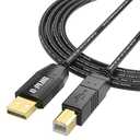 G-PLUG USB 2.0 Printer Cable – 10FT High-Speed USB A to B Cord, Compatible with Printers, Scanners, Fax Machines and More – Black