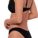 Sports Illustrated Women's Double Ring Bralette Bikini Top (Black, S)