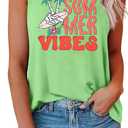 Beach Tank Tops for Women: Hawaiian Palm Tree Shirts Sunshine Loose Fit Sleeveless Vest Summer Vacation Tops (Large)
