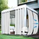 HolidayIdeas Outdoor Curtains for Patio Waterproof 4 Panels-Windproof Weatherproof Privacy Curtains-Grommet Top and Tab Bottom Drape for Gazebo, Porch, Pergola, Cabana, Backyard 54x120 Inch White