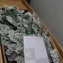 6 FT Pre-Lit Slim Christmas Tree Flocked Xmas Decoration 11 Modes 250 LED Lights