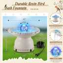 Bird Bath Fountain with LED Light for Outside Garden Patio, 6.3"L x 4.13"W x 4.13"H
