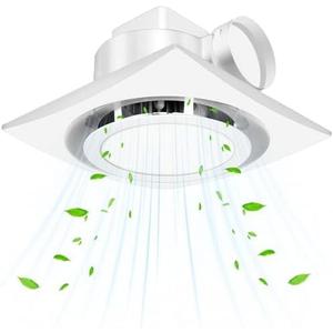 Bathroom Exhaust Fan with Light, 110 CFM, 1.0 Sones, 12.16 Ceiling Vent Fan with 20W LED Light, 3 Adjustable Color Temperatures, Ideal for Bathrooms and Toilets