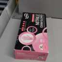 Pink Nitrile Gloves, 3-mil, Industrial Gloves Disposable Latex Free, for Cleaning & Esthetician, Rubber Powder-Free, 100-ct Box (X-Large)