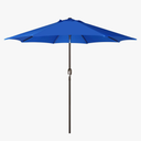 Blissun 9' Outdoor Patio Umbrella, Outdoor Table Umbrella, Yard Umbrella, Market Umbrella with 8 Sturdy Ribs, Push Button Tilt and Crank, Blue