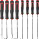 8PCS Precision Pick Set - Easy Removal Tool for Automotive Oil Seals, O-Rings, and Gaskets, Lock Pick Set, Picks, Pick Tool (black-red)