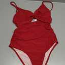 CUPSHE One Piece Swimsuit for Women Bathing Suits Twist Front Cutout Adjustable Straps Ruched Swimwear, S