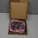 No Pull Dog Harness Adjustable Reflective Oxford Easy Control Medium Large Dog Harness with A Free Heavy Duty 5ft Dog Leash (S (Neck: 13"-18", Chest: 17.5"-22"), Pink Harness+Leash)